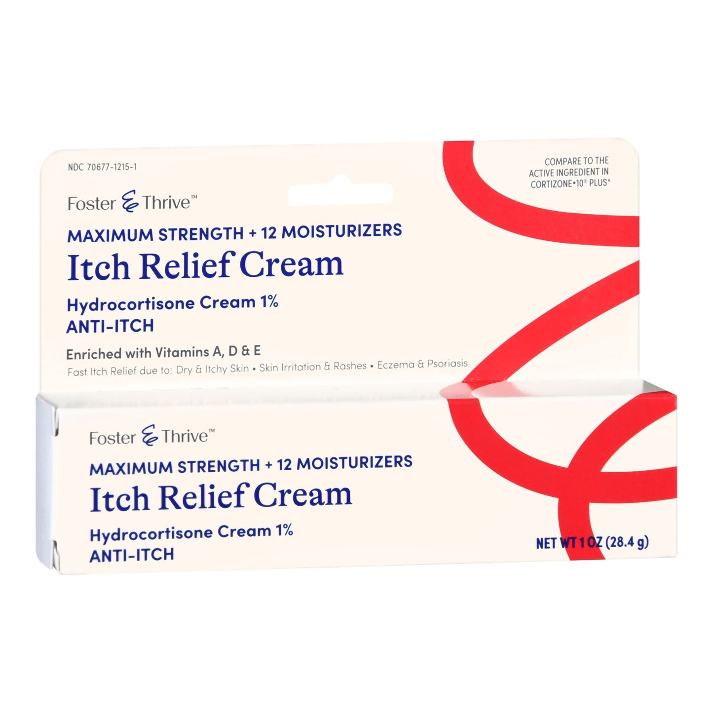 Foster & Thrive 1% Hydrocortisone + 12 Moisturizers Itch Relief Cream