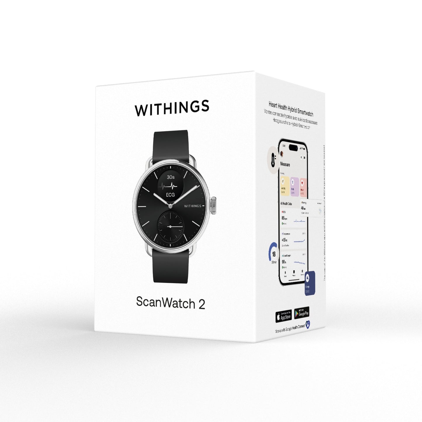 Withings ScanWatch 2 Heart Health Hybrid Smart Watch with Thermometer