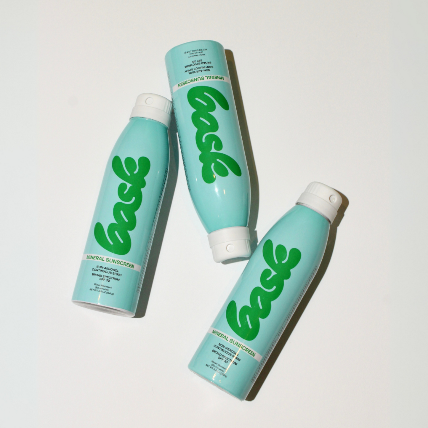 Bask Suncare Mineral Spray, SPF 30, 5.5 oz, 2-Pack