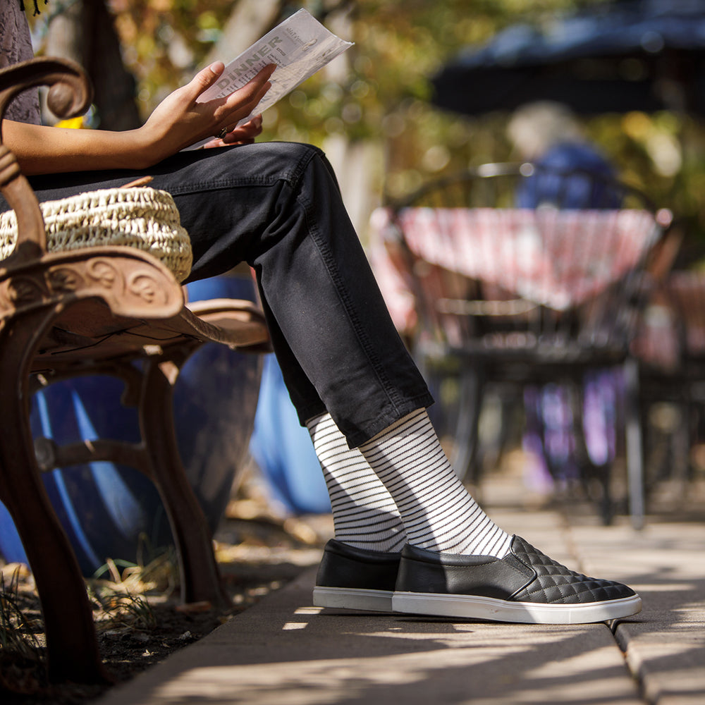 FSA Eligible 30-40 mmHg: Pinstripe (Cotton Compression Socks)
