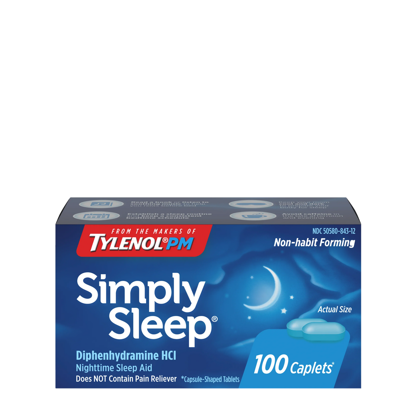 Tylenol SIMPLY SLEEP® Nighttime Sleep Aid Caplets, 100 ct.