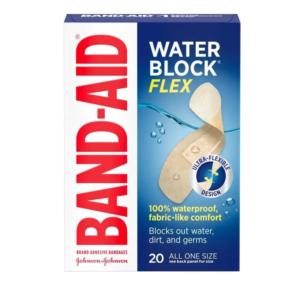 BAND-AID Water Block Flex Waterproof Adhesive Bandages, 20 ct.