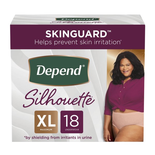 Depend Silhouette Women's Underwear, Maximum Absorbency, Pink