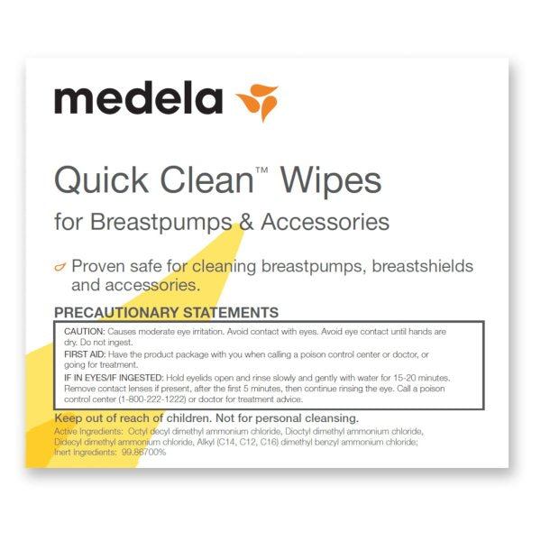Medela Breast Pump Wipe Quick Clean, 40 ct.