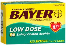 Bayer Low Dose Safety Coated Aspirin 81 mg Tablets, 120 ct.