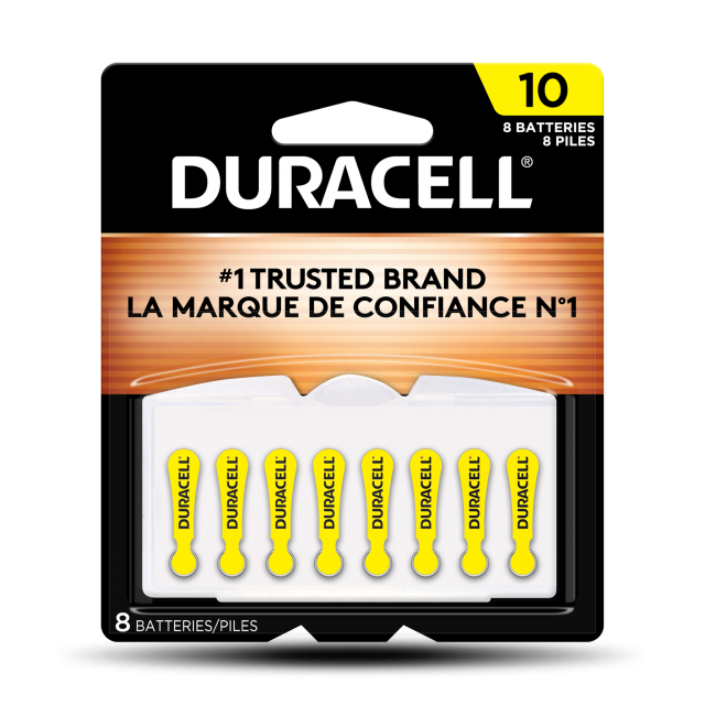 Duracell Size 10 Zinc-Air Disposable Hearing Aid Batteries, 8 ct.