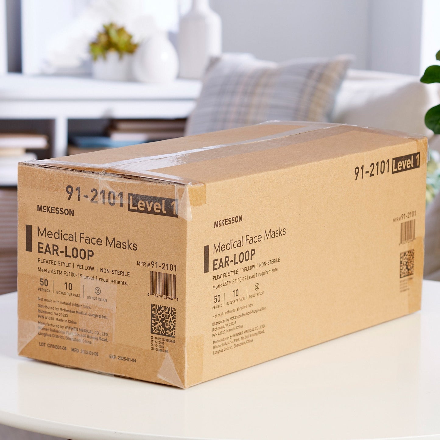 McKesson ASTM Level 1 Medical Face Masks, Yellow