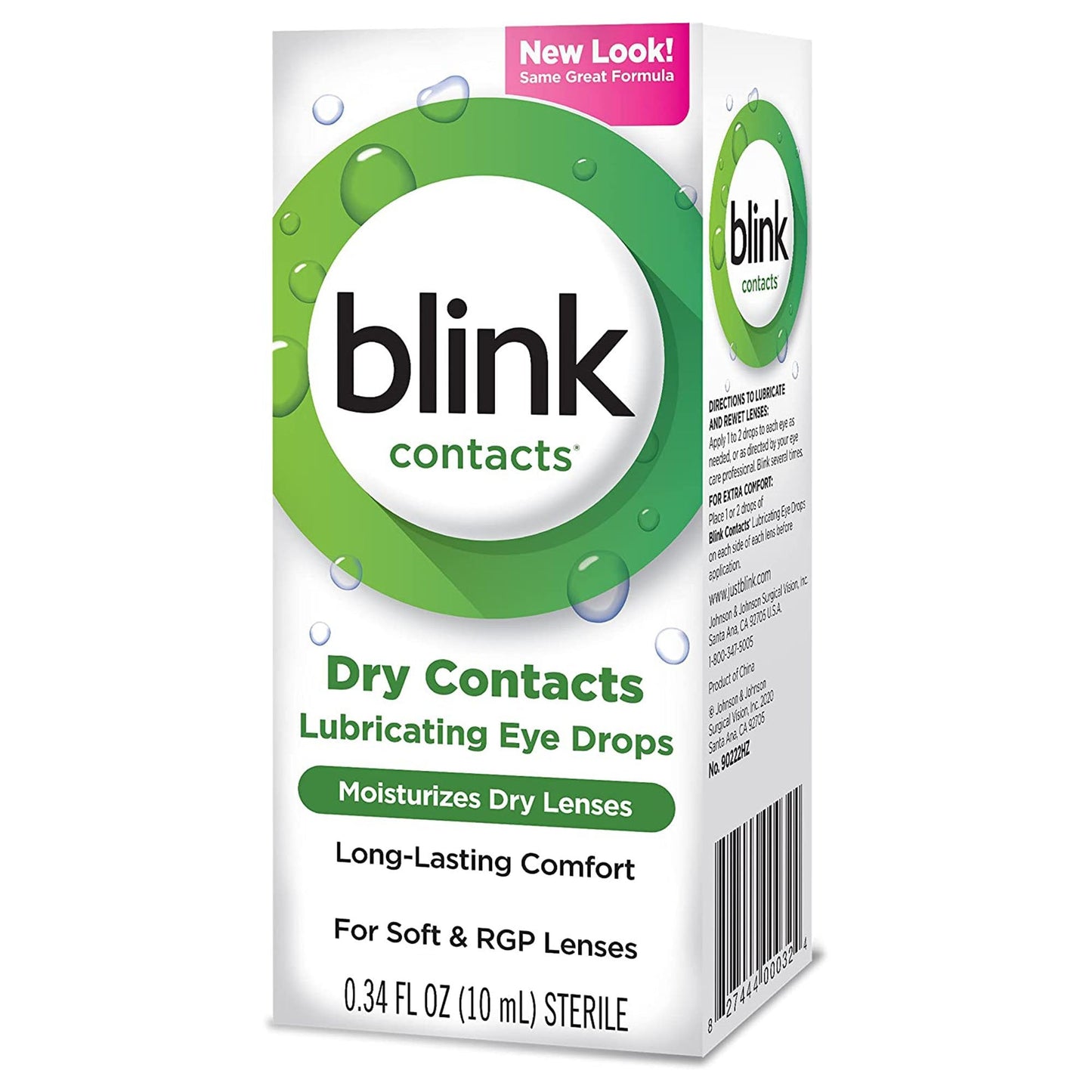 Blink Eye Lubricating Drops for Dry Contact Lenses, 0.34 oz.