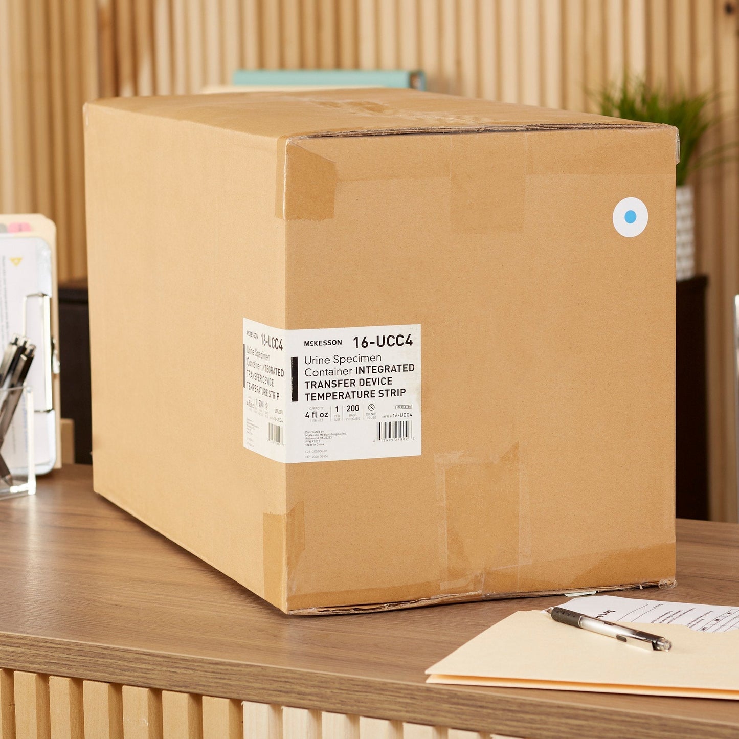 McKesson Urine Specimen Container with Integrated Transfer Device, 120 mL, 200 ct