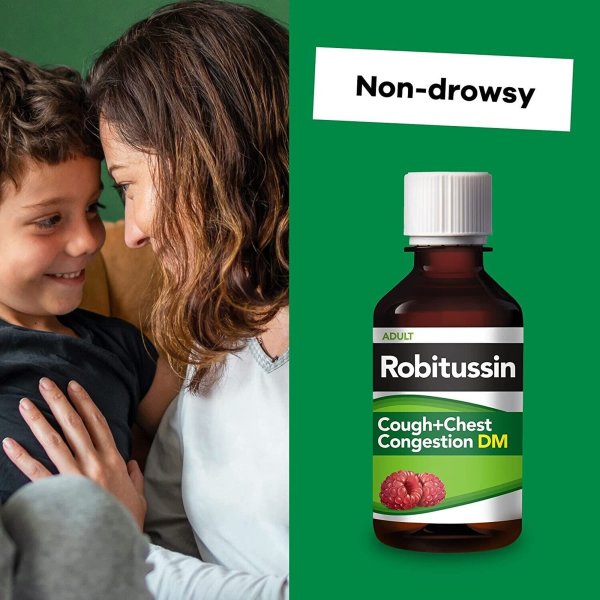 Robitussin Adult Cough + Chest Congestion DM Liquid, Raspberry