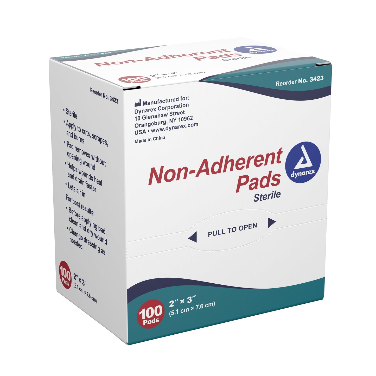 Dynarex® Non-Adherent Dressing, 2 x 3 Inch, 100 ct.