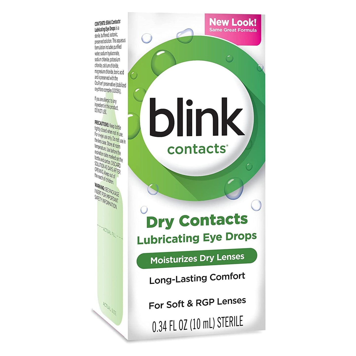 Blink Eye Lubricating Drops for Dry Contact Lenses, 0.34 oz.