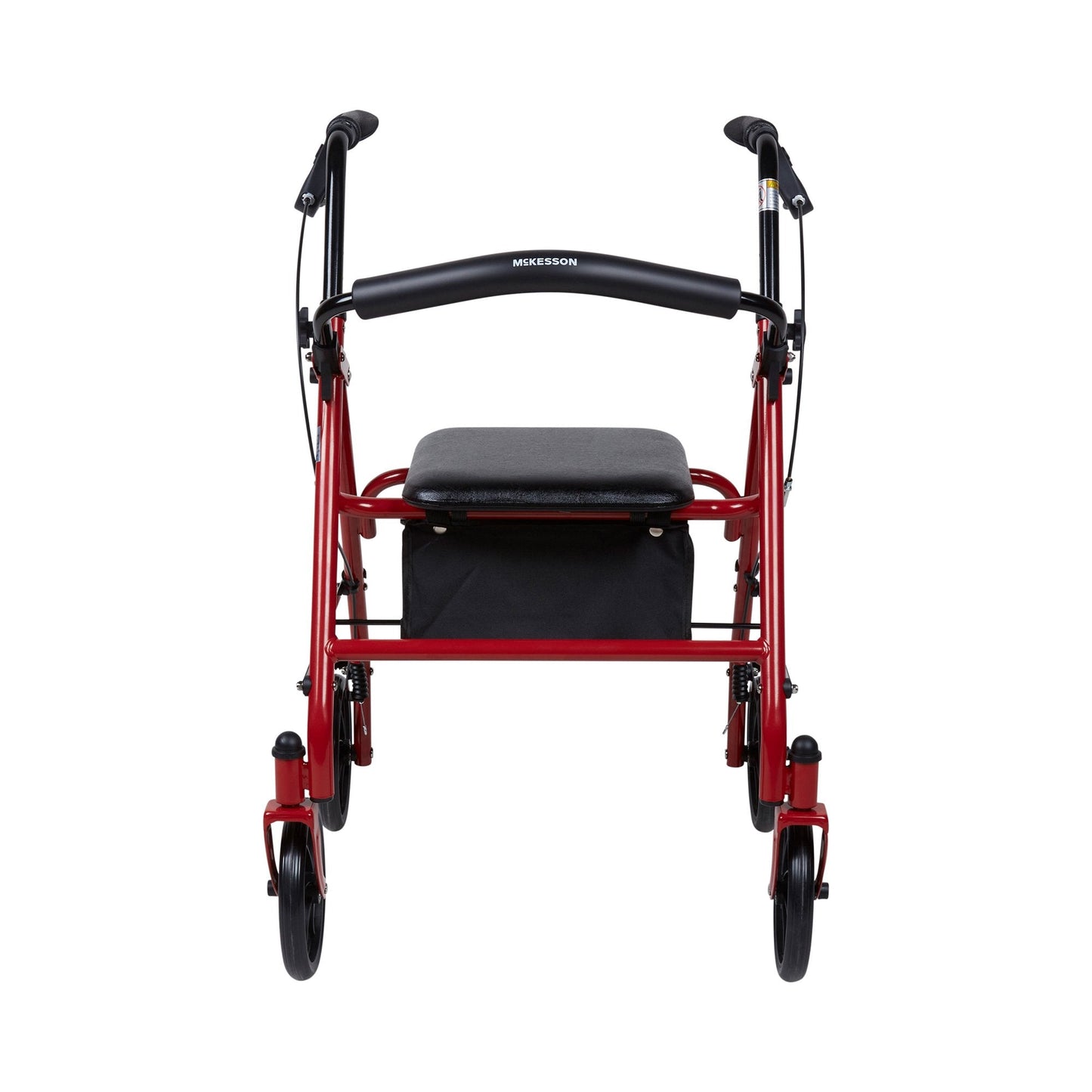 McKesson Folding Steel 4 Wheel Rollator, 12" Seat Width, 300 lb. Capacity