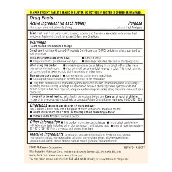 Foster & Thrive Urinary Pain Relief Tablets, 30 CT