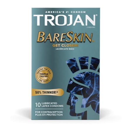 Trojan® BareSkin Lubricated Latex Condom, 10 ct.