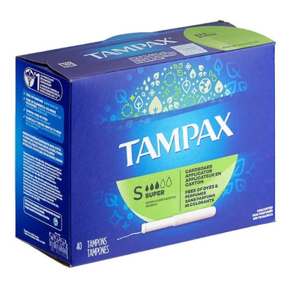 Tampax Cardboard Applicator Tampons, 40 ct.