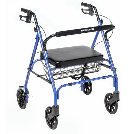 McKesson Bariatric Folding Steel Four-Wheel Rollator, 500 lb. Capacity