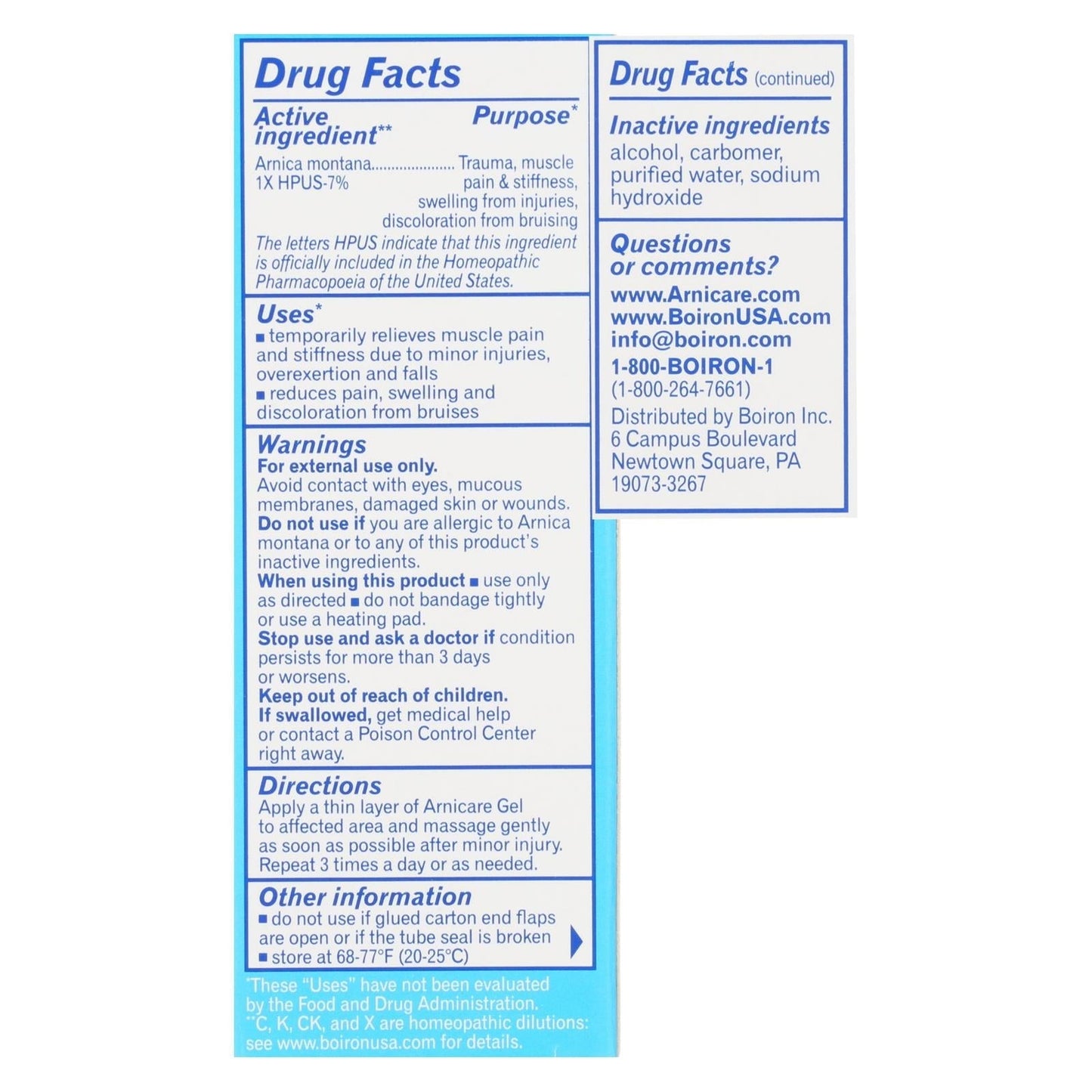 Boiron Arnicare Arnica Montana Topical Pain Relief Gel, 1.5 oz.