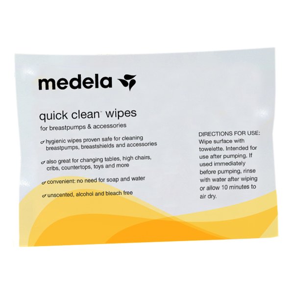 Medela Breast Pump Wipe Quick Clean, 40 ct.