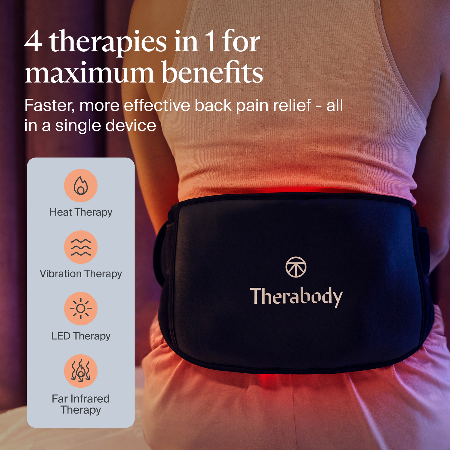 Therabody ThermBack LED 4-in-1 Back Wrap for Pain Relief