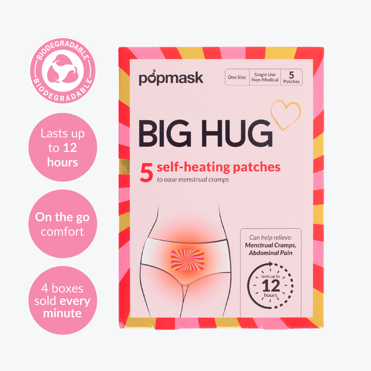 Popmask Big Hug Self-Heating Patch Bundle, 15 Patches