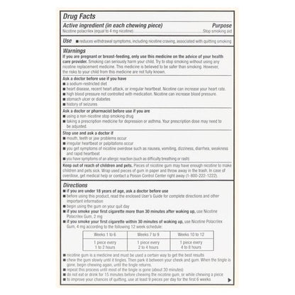 Foster & Thrive Nicotine Gum, 2 - 4 mg, Uncoated, Stop Smoking Aid