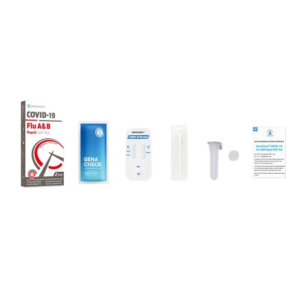 GenaCheck COVID-19/Flu A & B Rapid Self-Test, 2 Tests