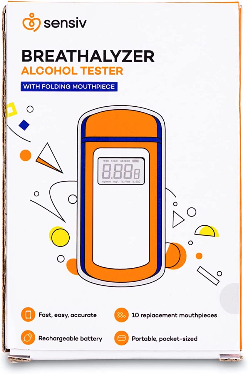 Sensiv Portable Breathalyzer, Professional-Grade Accuracy Alcohol Tester
