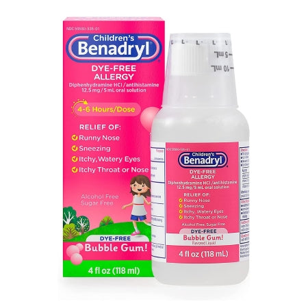 Children's Benadryl Allergy Relief Liquid Medicine, Multiple Flavors