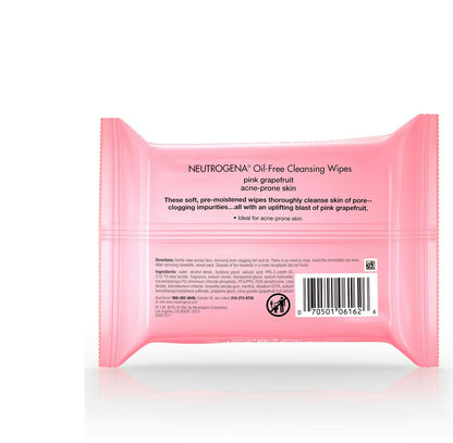 Neutrogena Oil-Free Cleansing Wipes, Pink Grapefruit, 25 ct.