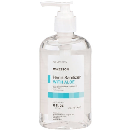 McKesson Gel Hand Sanitizer with Aloe, Pump Bottle, 8 oz.