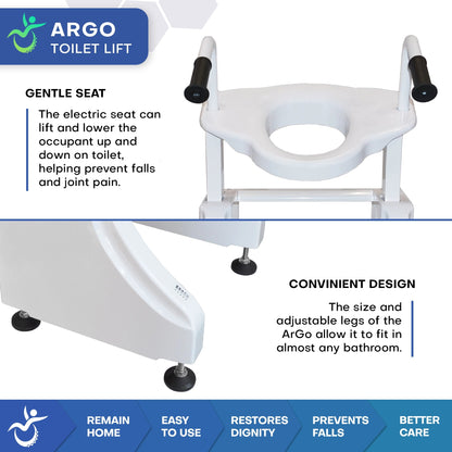 ArGo Electric Raised Toilet Lift with Powered Sit-to-Stand Support