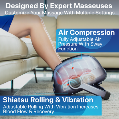 MIKO MAS II Foot, Leg & Calf Compression Heat Therapy, Vibration Massager