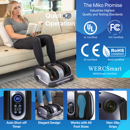 MIKO MAS II Foot, Leg & Calf Compression Heat Therapy, Vibration Massager