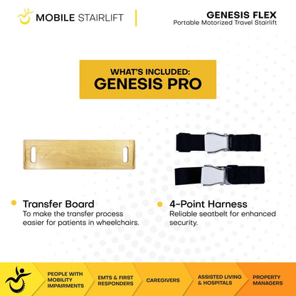 Genesis Flex 2-in-1 Mobile Stairlift & Transport Chair – Tool-Free Convertible Portable Stairlift