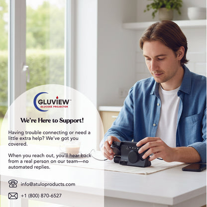 Gluview Glucose Clock Projector, Real-Time Glucose Display for Wall/Ceiling