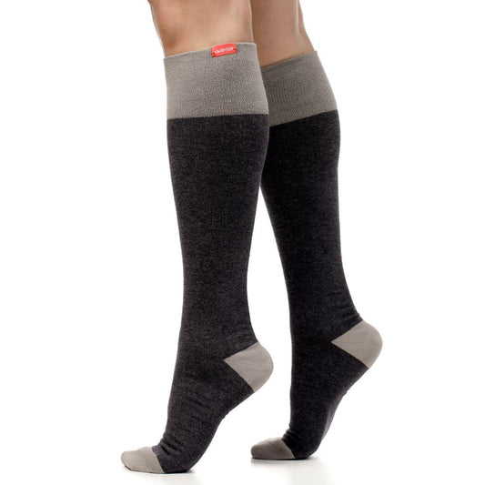 FSA Eligible 30-40 mmHg: Heathered Collection Dark & Light Grey (Cotton Compression Socks)