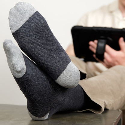 FSA Eligible 30-40 mmHg: Heathered Collection Dark & Light Grey (Cotton Compression Socks)