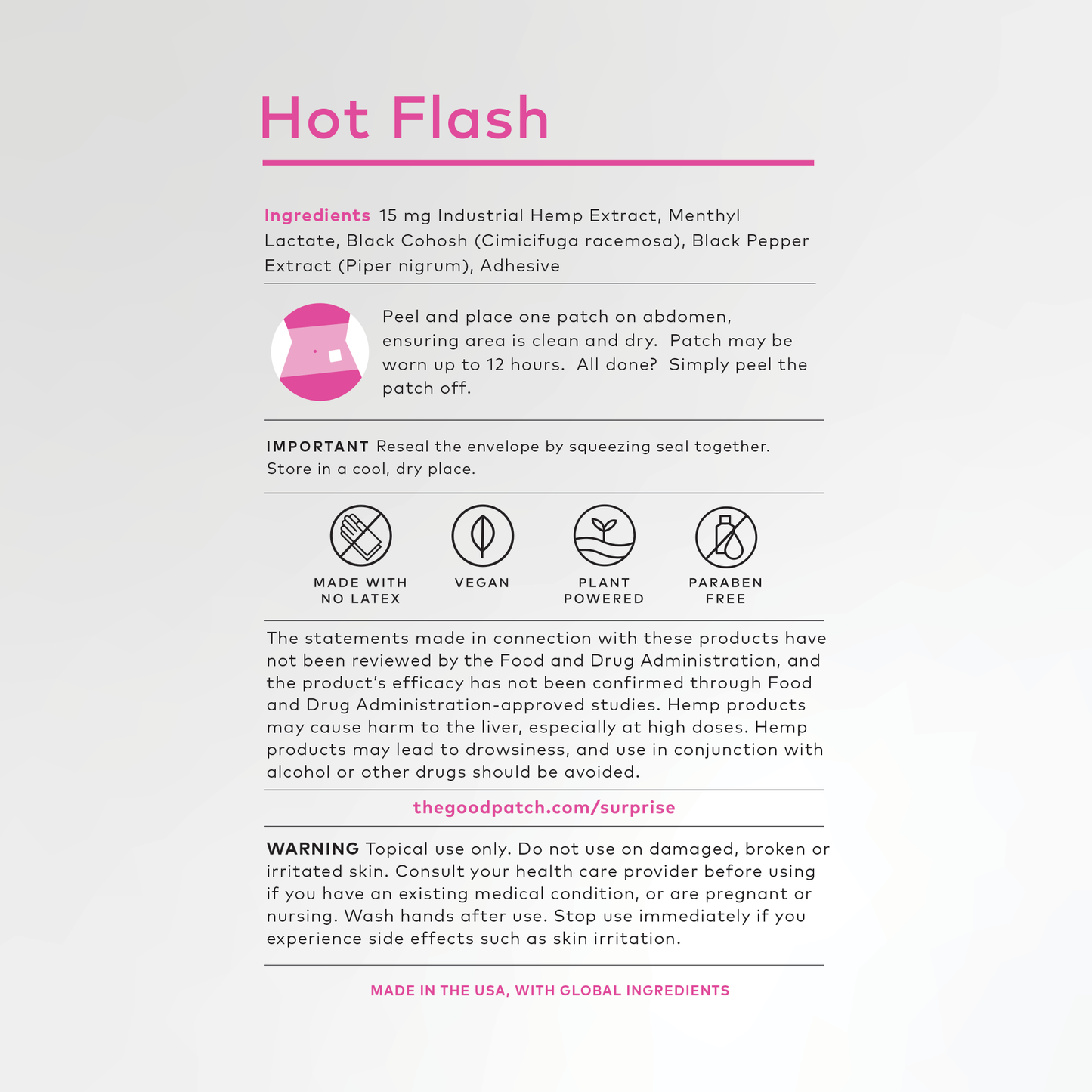 The Good Patch Hot Flash Relief Hemp Patches