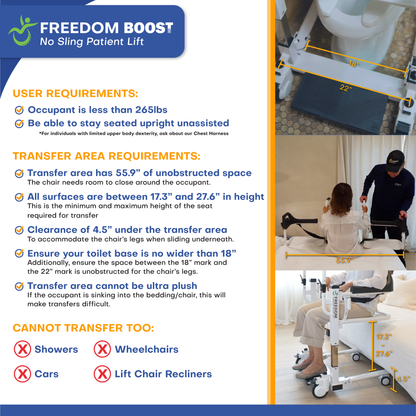 Freedom BOOST Sling Free Seated Patient Lift
