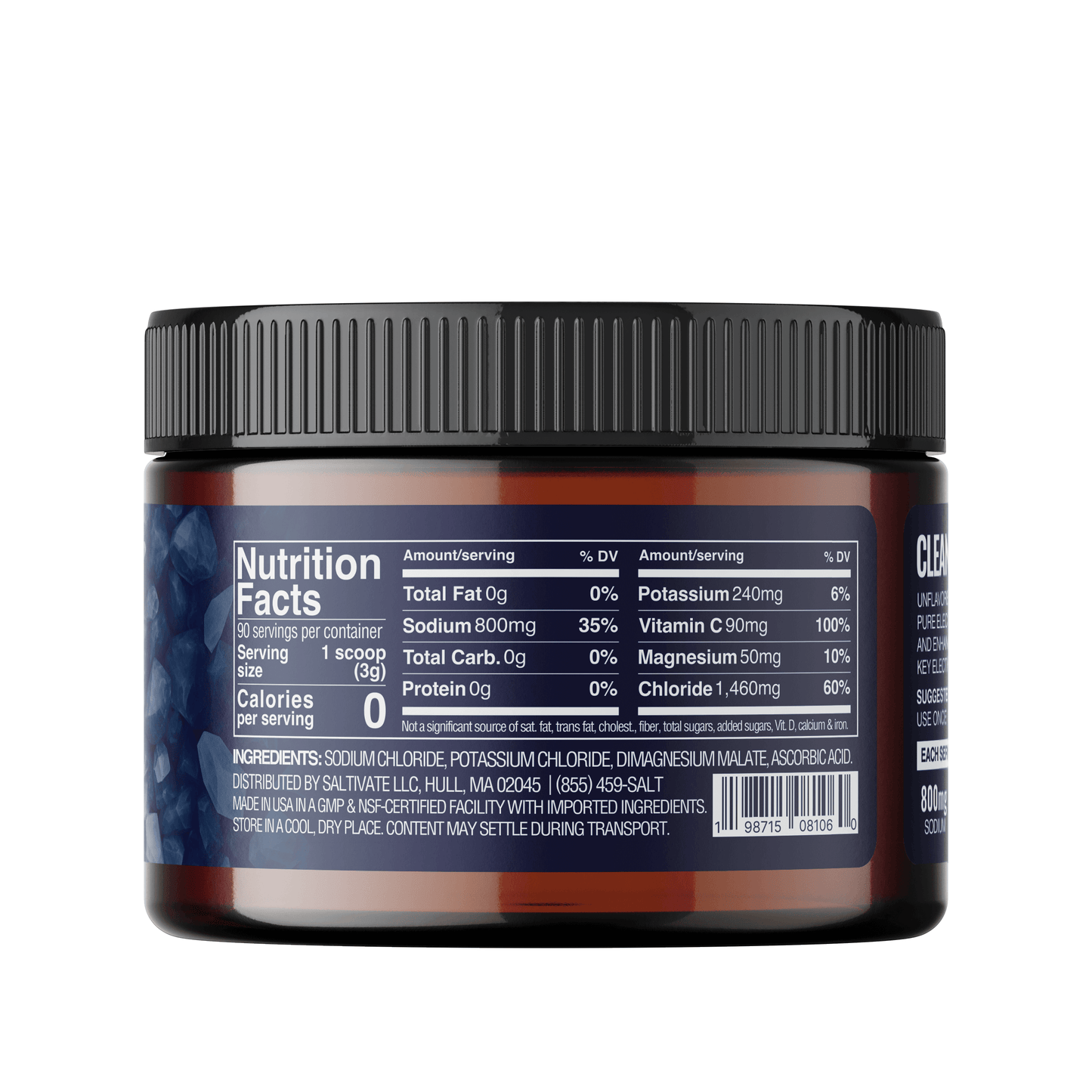 Saltivate Raw Unflavored Electrolytes, 90 servings