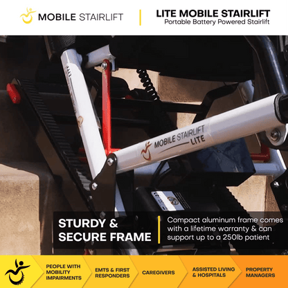 LITE Battery Powered Mobile Stairlift – Ultra Lightweight Portable Stairlift for Home Travel & Daily Transfers