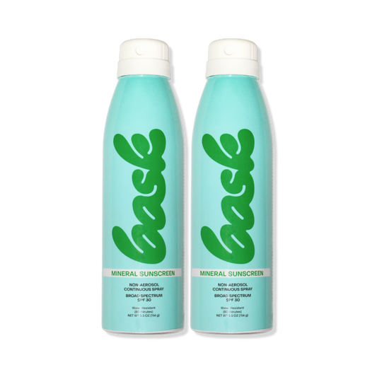 Bask Suncare Mineral Spray, SPF 30, 5.5 oz, 2-Pack