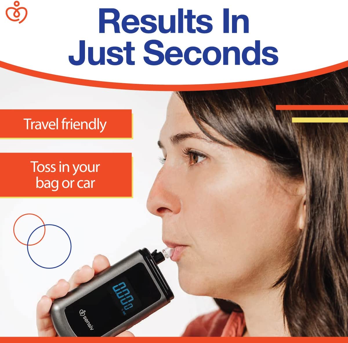 Sensiv Portable Breathalyzer, 2 Pack