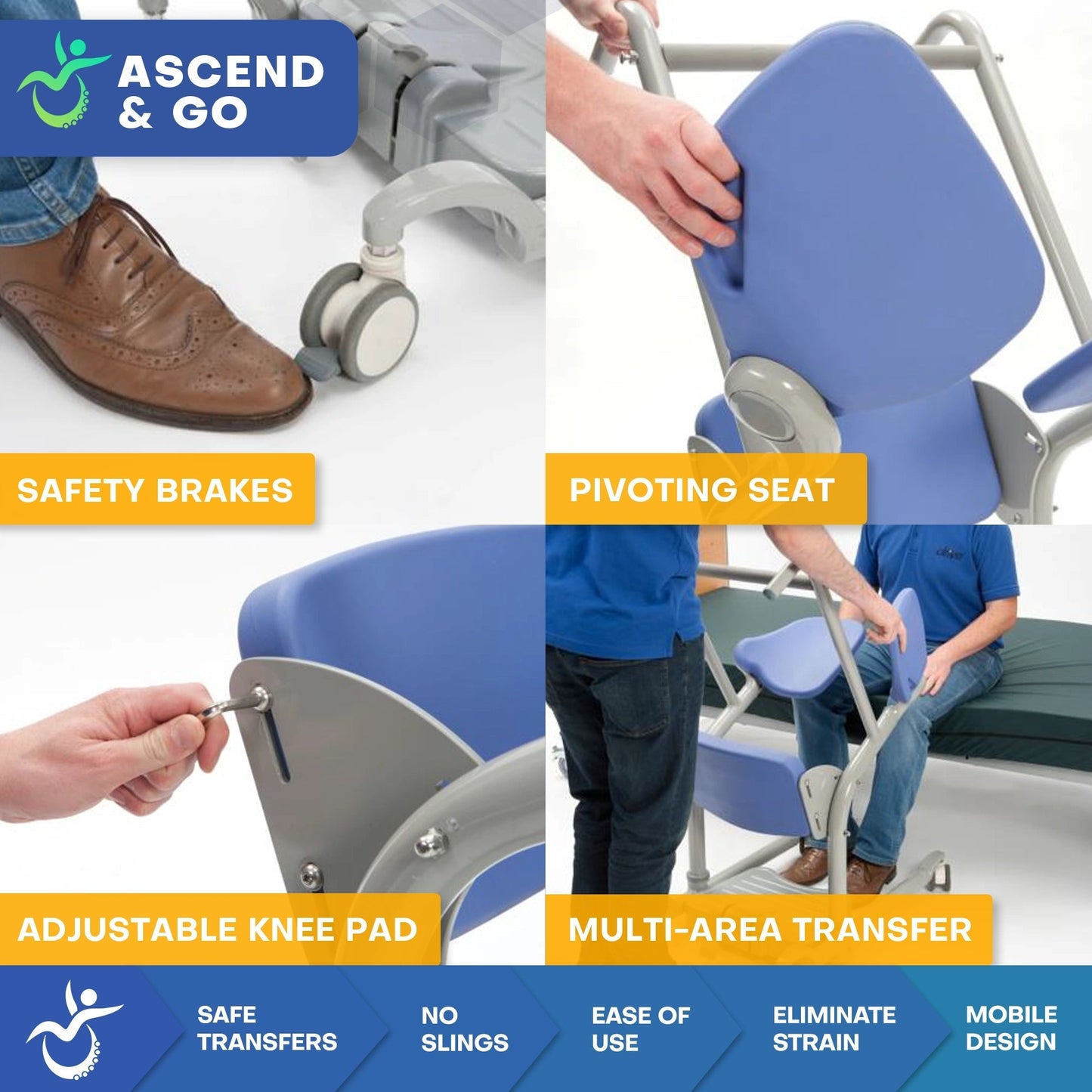 Ascend & Go Sit-to-Stand Patient Lift for Assisted Standing and Transfers