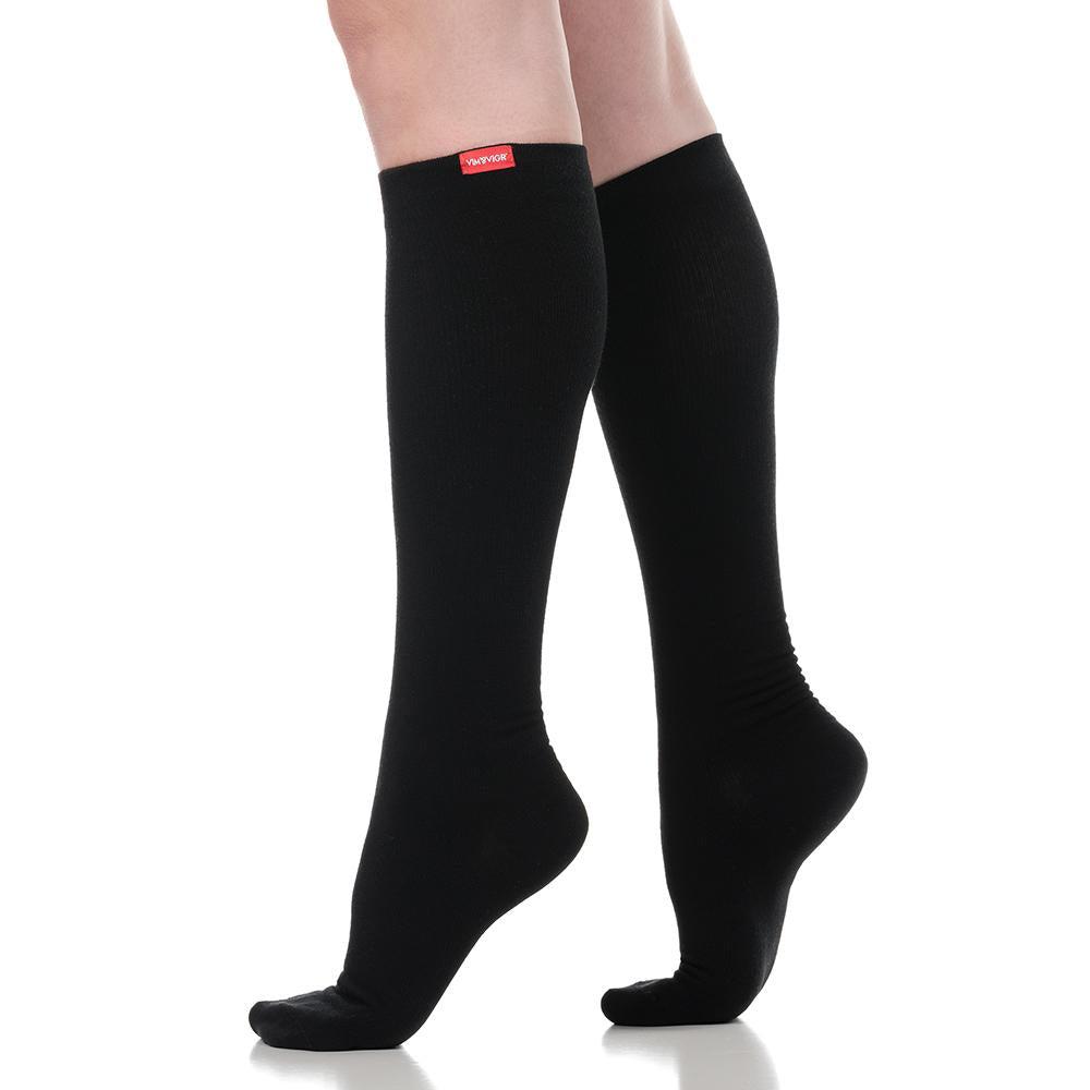 FSA Eligible 30-40 mmHg: Solid Black (Moisture-Wick Nylon Compression Socks)