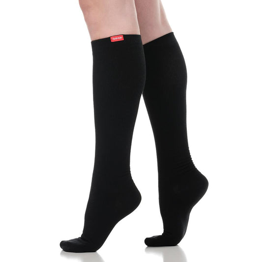 FSA Eligible 30-40 mmHg: Solid Black (Moisture-Wick Nylon Compression Socks)