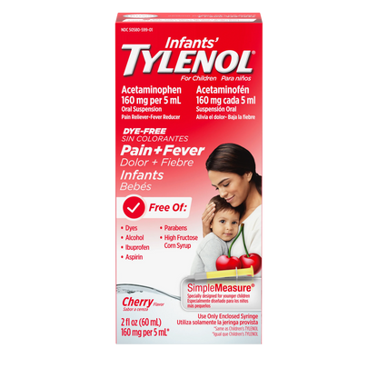 Infants' TYLENOL® Dye Free Pain Reliever and Fever Reducer, 2 oz.