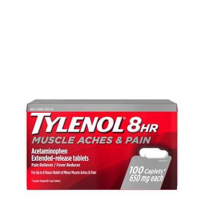 TYLENOL® 8 HR Muscle Aches & Pain Caplets, 100 ct.