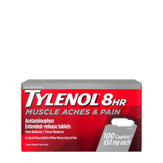 TYLENOL® 8 HR Muscle Aches & Pain Caplets, 100 ct.